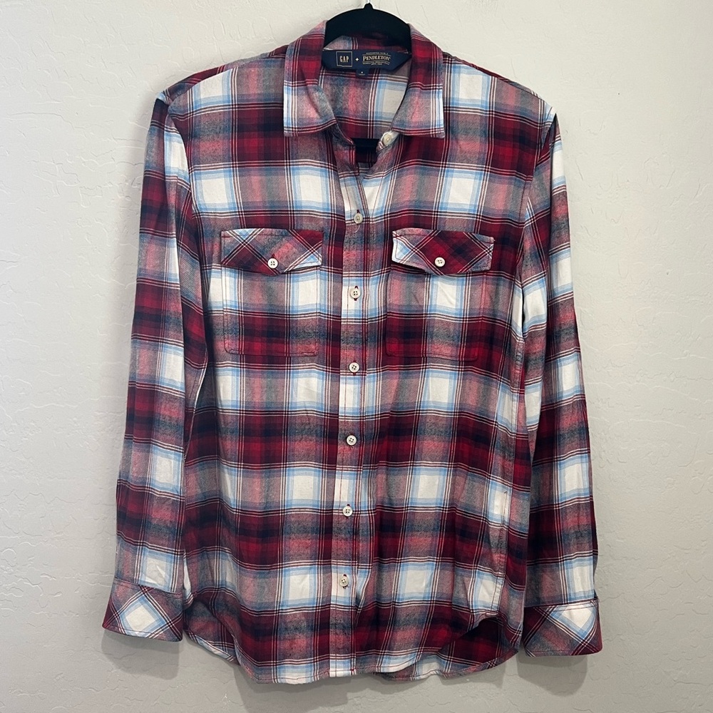 Pendleton for Gap Soft Plaid Flannel Button Down, Size Small